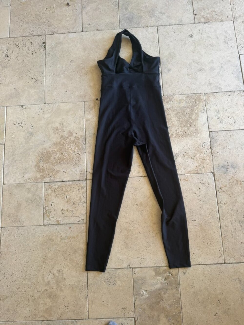 Old Navy women's PowerSoft Sleeveless 7/8 Bodysuit size small black sleeveless - Picture 3 of 6